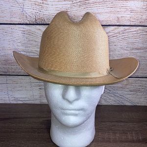 Vintage Stetson Tan Straw Hat 6 5/8